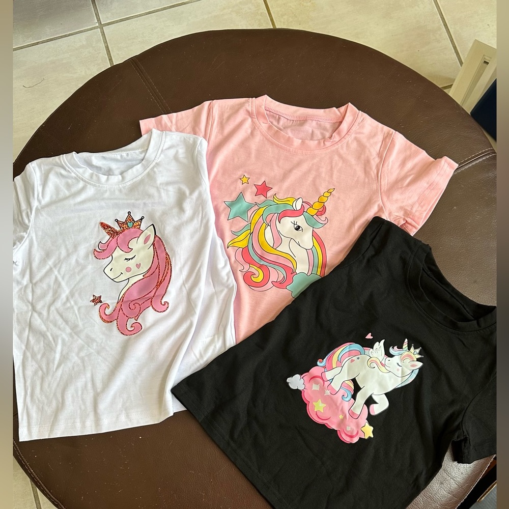 NWT Unicorn Kids Tee Shirts. Yes All 4 For A Great Price